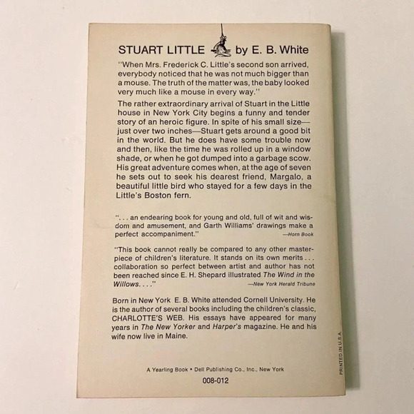 Vintage 1971 Stuart Little Book by E B White A Dell Yearling Book Paperback - Picture 9 of 9